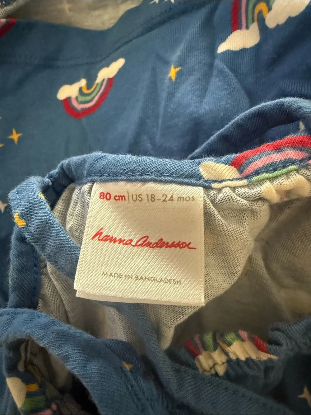 Hanna Andersson Blue Rainbow Print Sundress